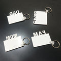 For LOVE MOM Daddy Sublimation MDF Keychain Custom Double Sided Wood Key Ring with Alloy for Personalized Engraved Key Holders