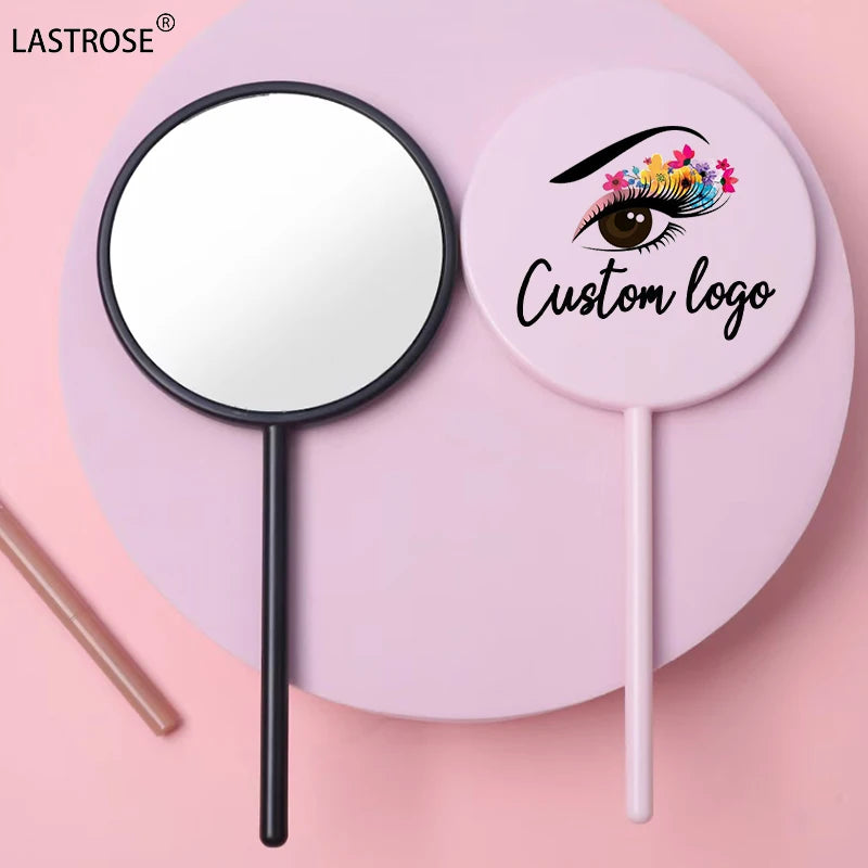 Custom Logo Mini Portable Travel Makeup Mirror Lighted Cosmetic Hand Held Mirror for Women Personalized Features