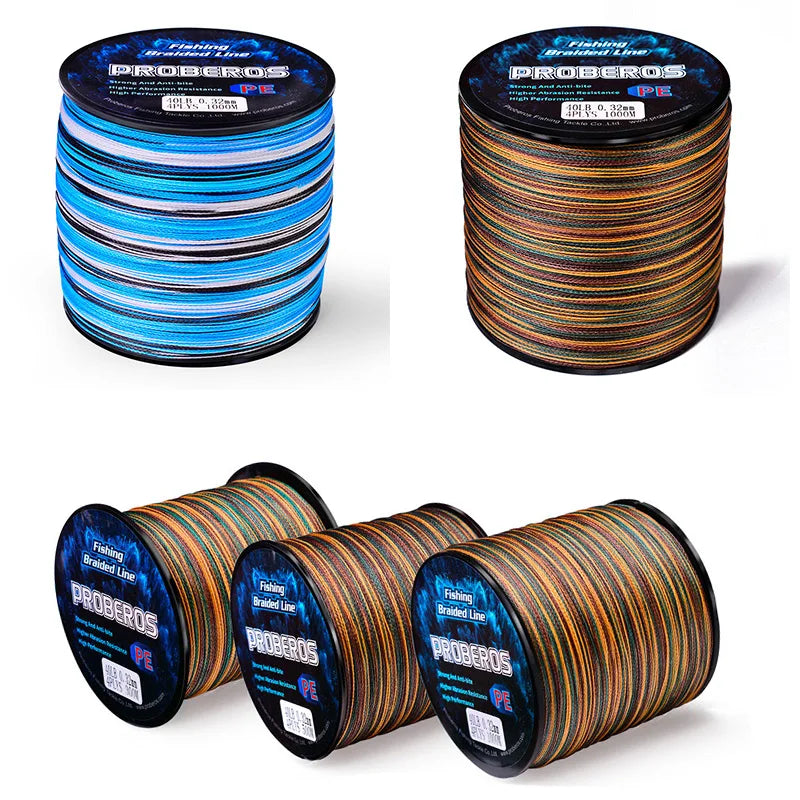 WEIHE 4 Weaves PE Fishing Line 300M 500M 1000M 0.6#-10.0#