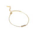 Dainty 18K Gold Plated Stainless Steel Fine Charm Mulit Cubic Zirconia Water Drop Pendant Bracelet for Women