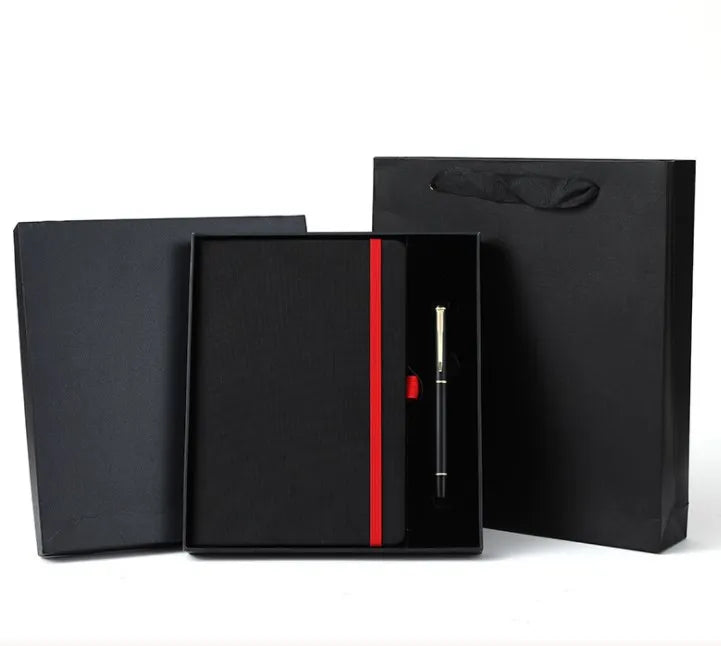 2026 High Quality Custom Waterproof Stone Paper A5 Hardcover Leather Journal Notebook with Elastic Band Gift Sets for Men