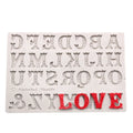 Artistic Letters Liquid Silicone Fondant Cake Mold  DIY Polymer Clay Modeling Tool