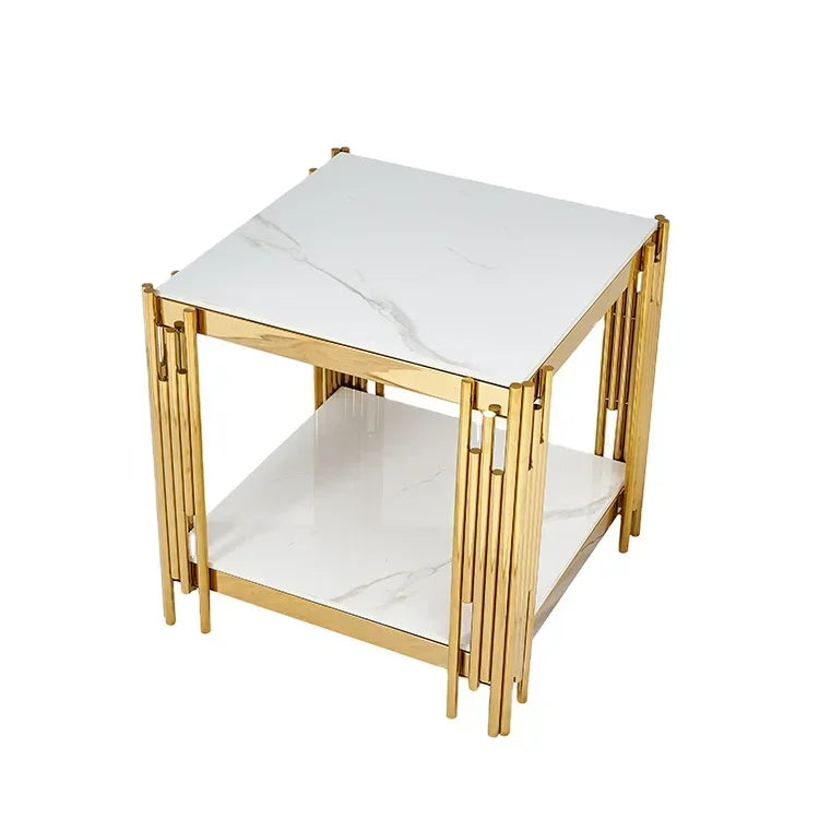 Wholesale Premium Quality Coffee Table Modern Luxurious Mirrored Marble Table Sets Rectangle Center Table Set With Storage