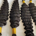 100% Human Hair Braiding Hair Bulk Bundles Hair for Braiding Deep Wave 100 Grams Per Bundle
