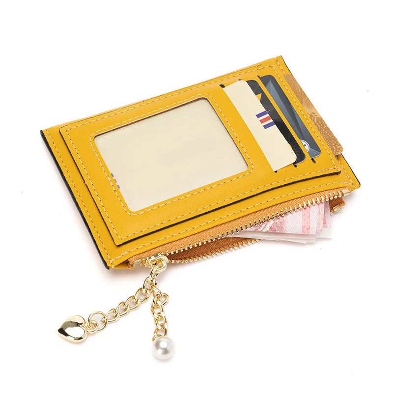Women's 8 Cards Slim Minimalist Card Holder Coin Changes Purse Front Pocket Wallet