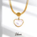 HOVANCI pearl heart necklace korean stainless steel gold plated 11small dainty heart ornament necklace
