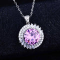 Large Clara Agail Pink Diamond Pendant Pt950 High Carbon Diamond Full Zircon Pendant Necklace for Woman