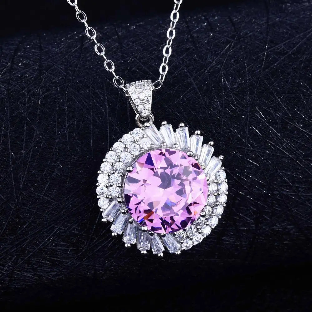 Large Clara Agail Pink Diamond Pendant Pt950 High Carbon Diamond Full Zircon Pendant Necklace for Woman