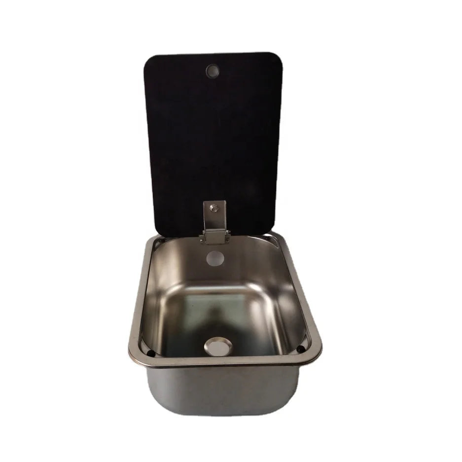 Rv Cooker Sink Stainless Steel Square Modern Steel Sink 304 Sus Touch Panel Hidden Kitchen Sink 1mm