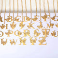 Fashion Stainless Steel Jewelry Necklace Birthday Gift A-Z Letter Gold Plated Butterfly Inital Pendant Choker Necklace