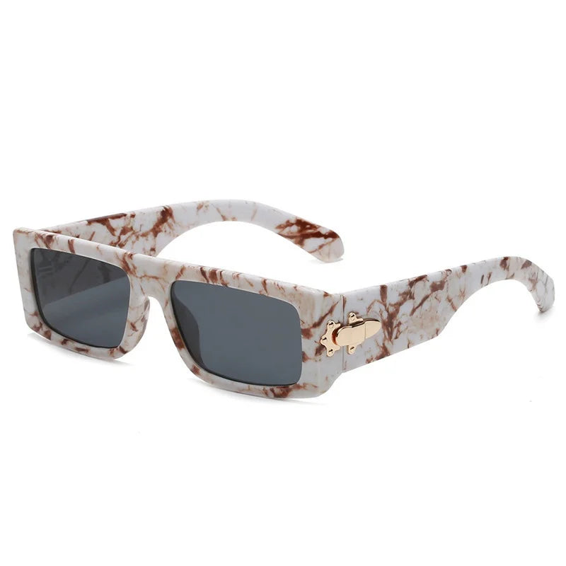 European American UV400 Rectangular Sunglasses for Men Women Children Small Frame PC with Cross-Border Comfort