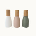 Morandi 12ml Roll on Glass Bottle with Natural Wood Bamboo Lid New Matte Pink Blue White Roller Essential Oils Bottle