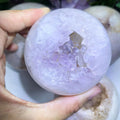 Clearance Nature Crystal Balls Pink Amethyst Geode Sphere Purple Color Nature Stone With Druzy Sphere for Sale