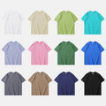 Men's Custom Cotton Boxy Fit T-Shirts Oversize Short Sleeve Casual Blanks with Solid Pattern Printed Logo