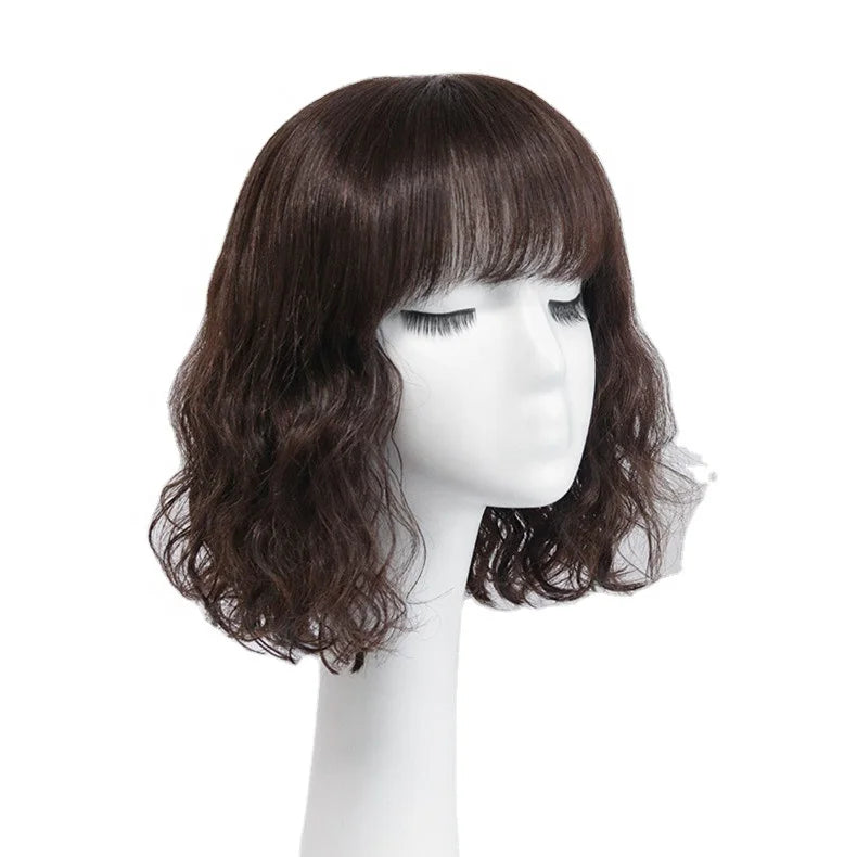TP Fashion Women's Long Wool Curls Hair System Remy Hair Lace Front Wigs for Lace Straight Style Natural Color Wholesale