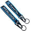 Wholesale Customized Luggage Carabiner Key Tag Label Embroidery Keyring Flight for Logo Woven Keychains Lanyard