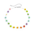 SC Fashion Flower Necklace Trendy Colorful Nano Pearl Beaded Acrylic Pipe Chain Necklace Bohemian Summer Beach Flower Necklace