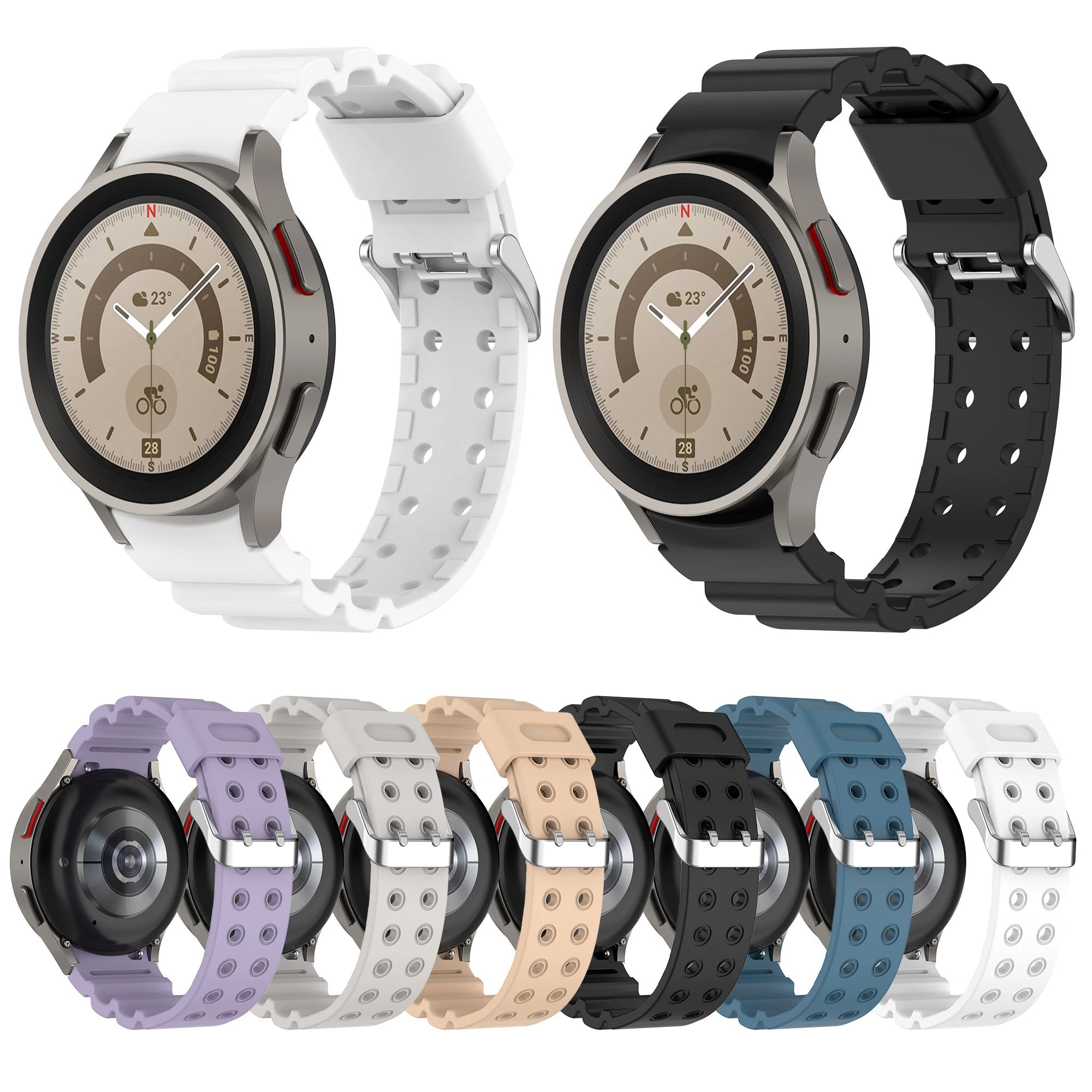 New Design 40mm 43mm 44mm 47mm Silicone Sports Watch Band Strap for Samsung galaxy Watch 4 5 6 Classic