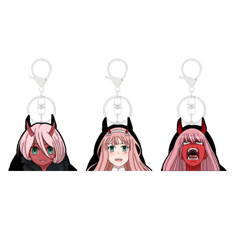 Classic Popular Anime 3D Automotive Flip DARLING in the FRANXX Keychain