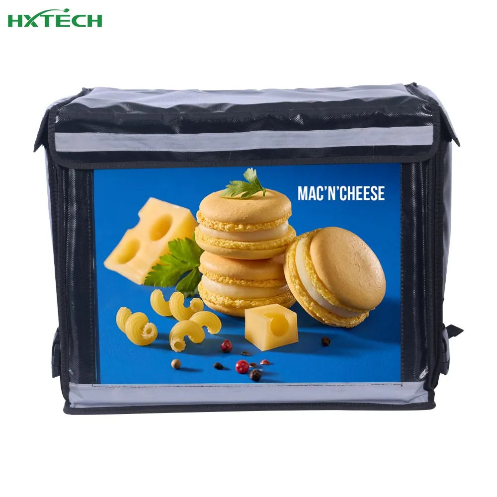 HXTECH LED Display Screen Smart Advertising Take Away Backpack LED Dynamic Display Takeout Box