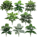 Real Touch 12 Heads Latex Leaf Artificial Green Plants Leaves Bunches for Home Decoration