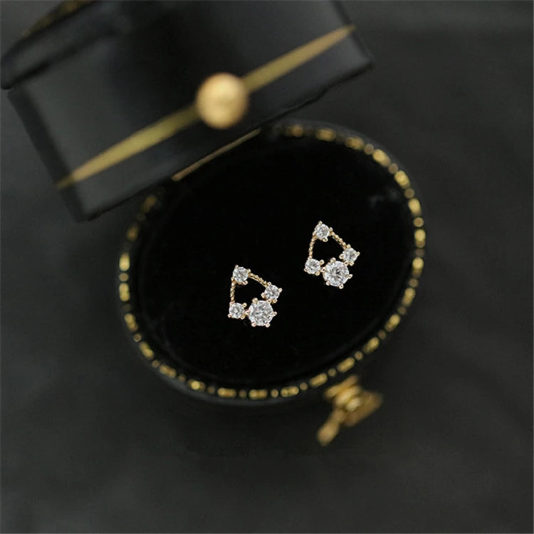 Gold Plated Sterling Silver European Luxury Earrings Jewelry Stud Earrings