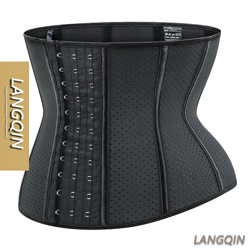 Wholesale Women's Sexy Colombian Latex Breathable Waist Trainer Body Shaper 9 Steel Boned Corset Medium Control Padded Buttocks
