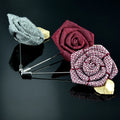 Men Rose Flower Golden Leaf Fashion Brooch Pin Suit Lapel New Men Wedding Boutonniere Brooch Jewelry