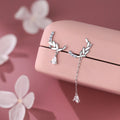 Sparkling Asymmetrical Short Tassel Earrings S925 Sterling Silver Zircon Wheat Ear Stud Earrings for Women Jewelry YB-XY-616