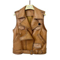 Wholesale Fashion Sleeveless Leather Waistcoat Real Sheepskin Leather Vest Women