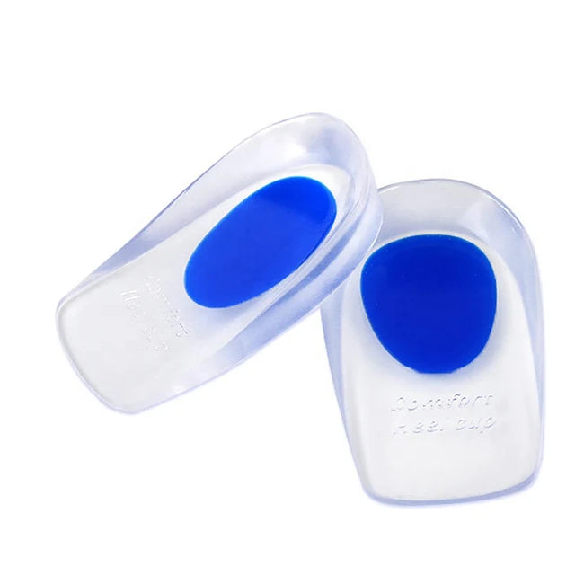 Silicone Gel Heel Cups Medical Grade Shoe Inserts Silica Orthotic Pads for Plantar Fasciitis Bone Spurs Pain Relief
