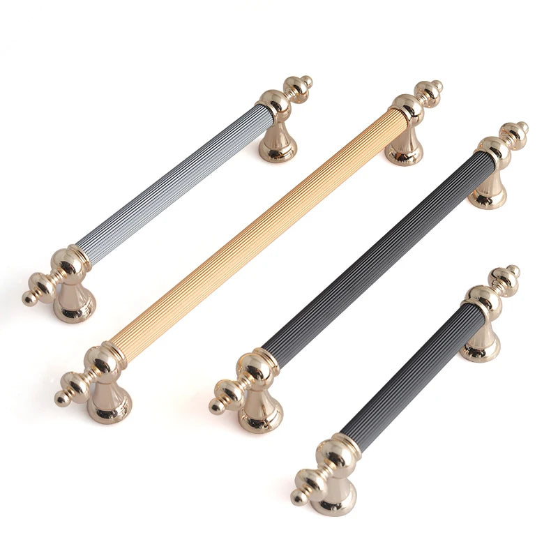 Oukali Modern American Style Kitchen Cabinet Pulls Aluminum Zinc Alloy K Gold Black Grey Drawer Knob Handle