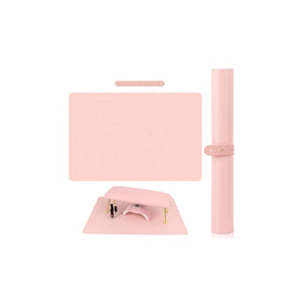 Pink Nail Art Table Mat Foldable Nail Art Hand Rest Pad for Nail Arm Rest Cushion Soft Microfiber Leather Nail Mat
