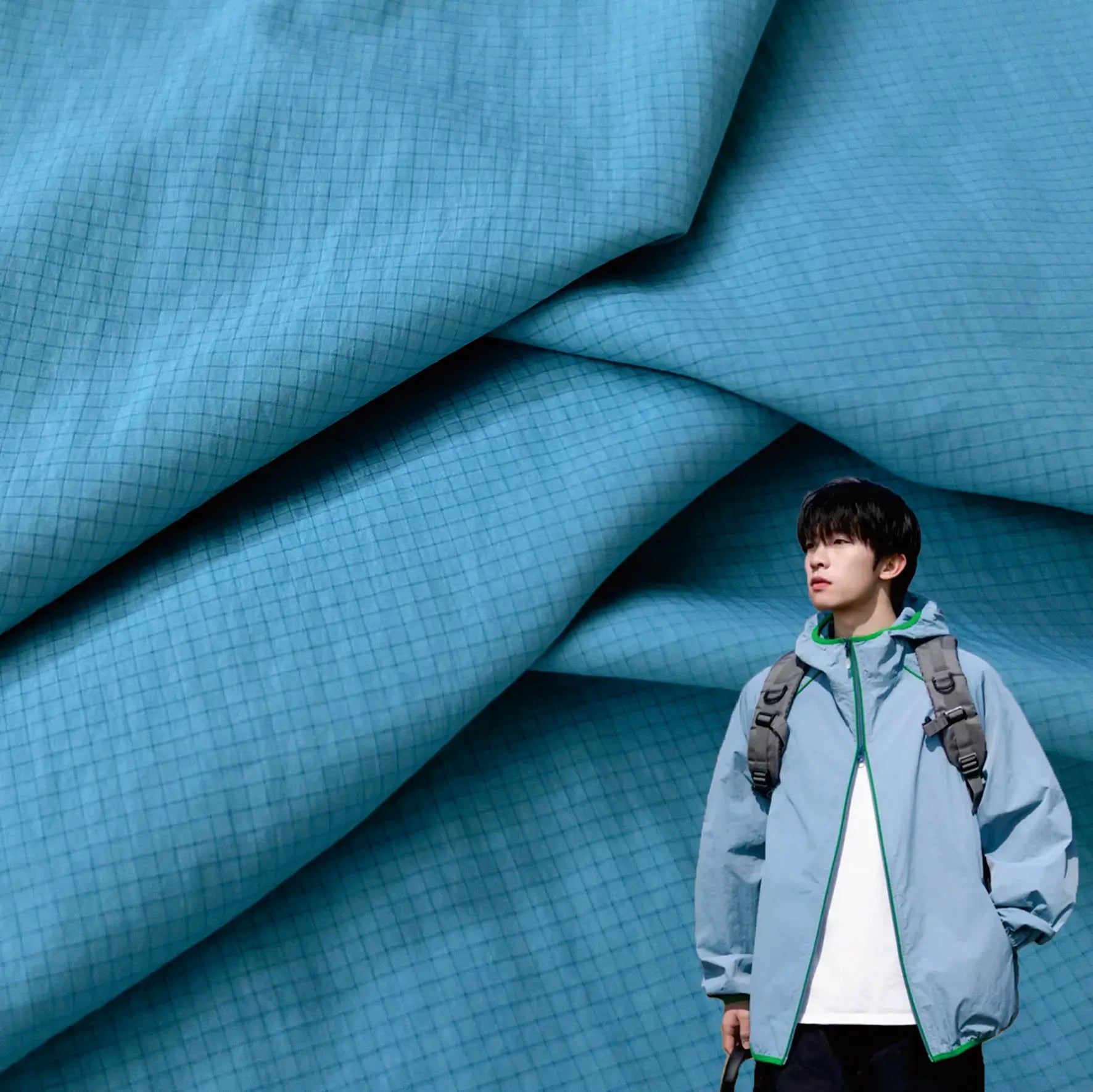 Invisible Plaids 20D Nylon UV Protective UPF 50 Cool Feeling Fabric for Sunscreen Sun Protective Clothing