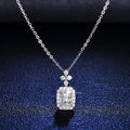 2022 Supplier Fashion Beautiful 925 Sterling Silver Moissanite Rectangle Necklace for Women
