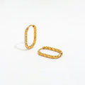 Trendy Earring 18K Gold Plated Trendy Irregular Cut U Oval Hoop Earring Design Jewelry Wholesale