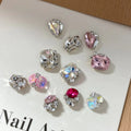 Colorful 3D Nail Art Rhinestones Rectangular Stacked Diamond Fat Square Love Diamond Pearl Combination Made Alloy-Ball Jewelry