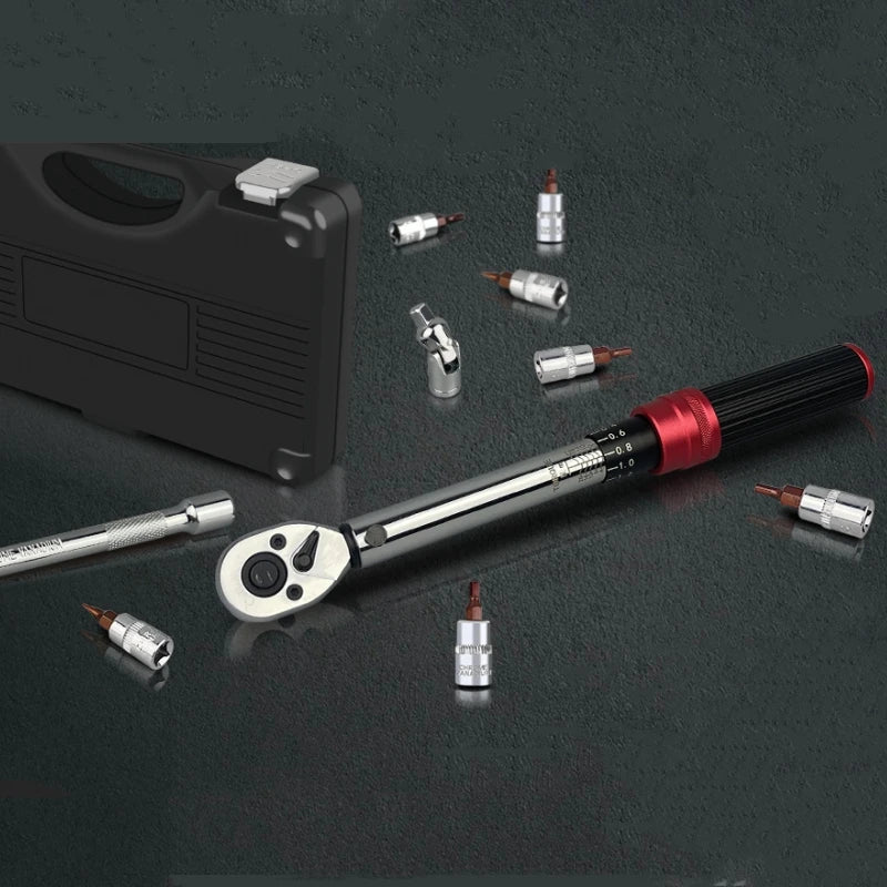 33PCS 1/4 3/8 1/2 Inch Drive Torque Wrench Set Complex Tools Used in Various Maintenance Scenarios Garage DIY Factory and Home