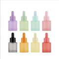 Custom logo Black Luxury Essential Oil Packaging 20 ml Empty Matte Frosted Glass Serum Bottles Colored