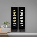Psychedelic Moon Phase Tapestry Black Galaxy Night Sky Wall Hanging Moon Phase Throw Blanket Home Decor Wall Hanging Tapestry
