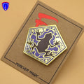 Custom Pentagonal Frog-themed Enamel Badge "FOREVER MAGIC" with Backing Card