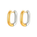 Wholesale Bulk Stainless Steel Heart-shaped Two Tone Earrings Women Hypoallergenic 18k Gold-plated Fashionable Jewelry Earrings