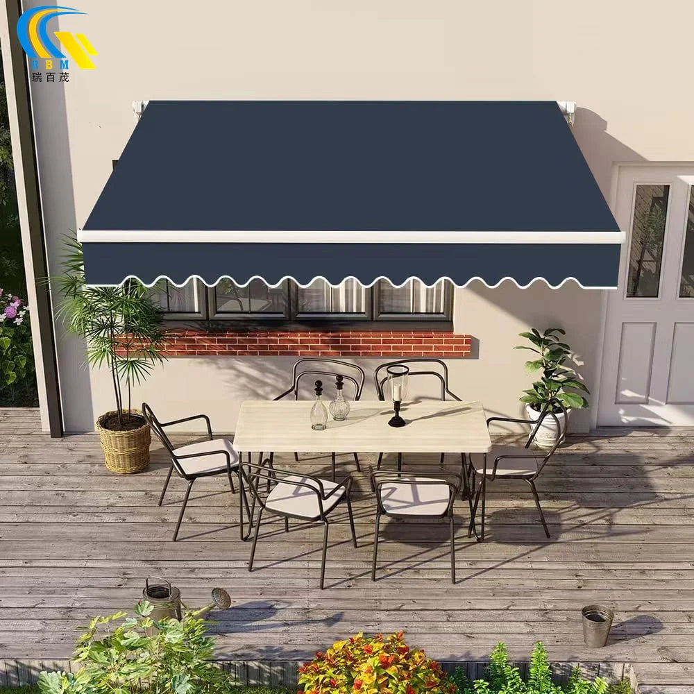 Wholesale Retractable Custom Aluminum Alloy Awnings Box Electric Retractable Awning Folding  Outdoor Telescopic Awning