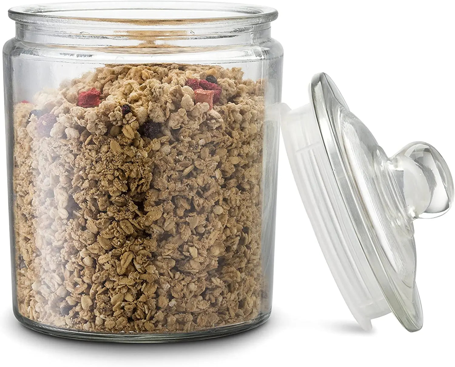 Air Tight Large Size 1 Gallon Transparent Round Storage Containers Glass Food Jar Cookie Storage Jar With Lids