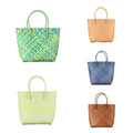 Handmade Vintage Casual Tote Bag for Women Handwoven Straw and Bamboo Purses and Handbags with Casual Shape