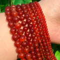 Wholesale 4/6/8/10/12mm Smooth round Transparent Red Agate Onyx Stone Beads for Jewelry Making