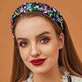 HOVANCI Best Selling Fashionable Bling Sequin Hair Hoop Personalized Anti-slip Sponge Colorful Headband Hairband