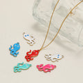 Popular Double Enamel Octopus Pendant Stainless Steel Marine Animal Octopus Charms Necklace Bracelet Jewelry Accessories