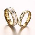 Titanium Steel Couple 4mm 6mm Groove Promise Ring for Men Women Wedding Engagement Wholesale