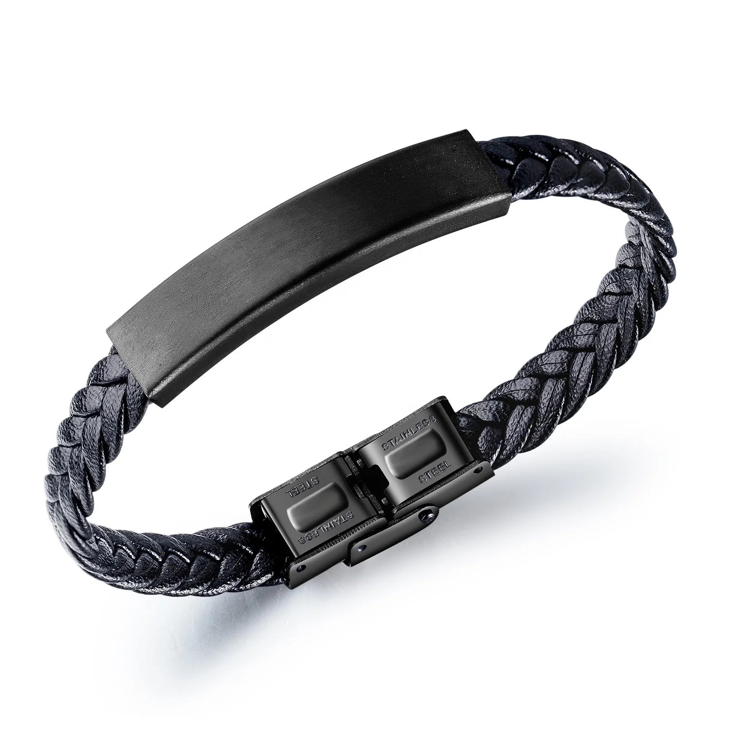Wholesale Trendy Black Adjustable Stainless Steel Bracelet